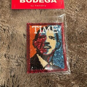 CJ Hendry Bargain Bodega Sequin Barack Obama TIME Cover Design Iron On Patch